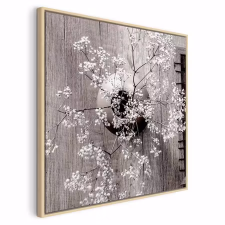 Canvastavla med ram - Dried flowers square