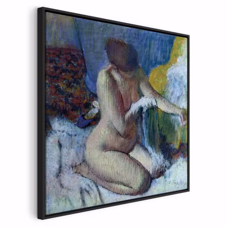 Canvastavla med ram - Edgar degas after the bath