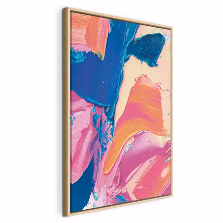 Canvastavla med ram - Energetic shapes dynamic oil