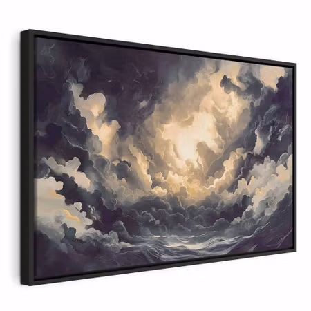 Canvastavla med ram - Epic light play the sun
