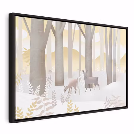 Canvastavla med ram - Fairy tale forest vertical