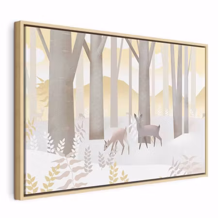 Canvastavla med ram - Fairy tale forest vertical