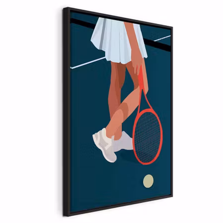 Canvastavla med ram - Female tennis player with a