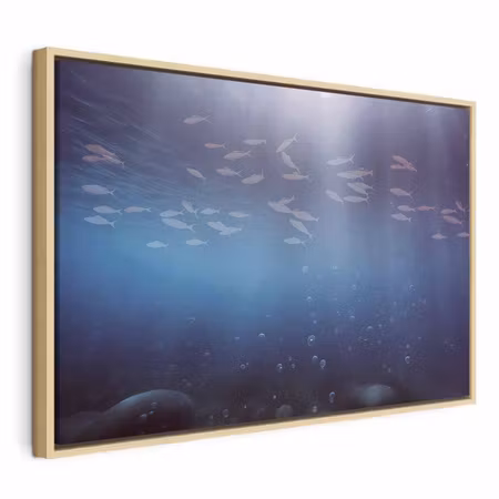 Canvastavla med ram - Fish in the depths