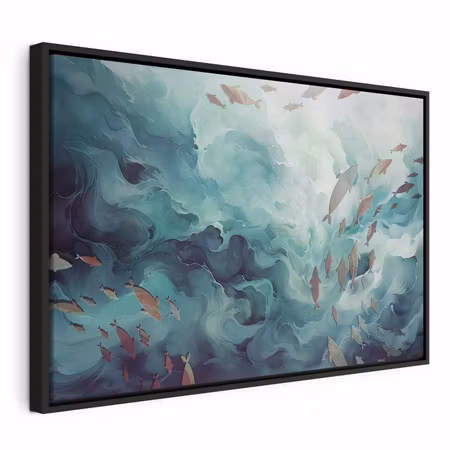 Canvastavla med ram - Fish in the ocean
