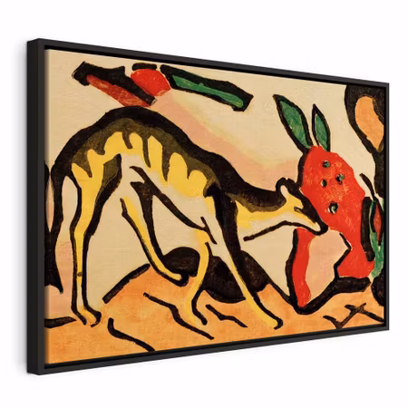 Canvastavla med ram - Franz marc fabeltier