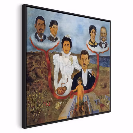 Canvastavla med ram - Frida kahlo my grandparents