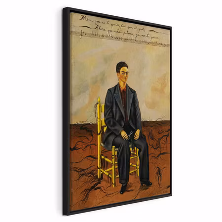 Canvastavla med ram - Frida kahlo self portrait