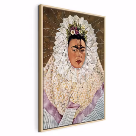 Canvastavla med ram - Frida kahlo self portrait as