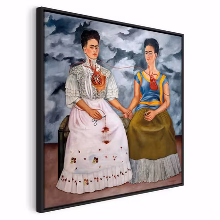 Canvastavla med ram - Frida kahlo the two fridas