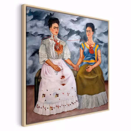 Canvastavla med ram - Frida kahlo the two fridas
