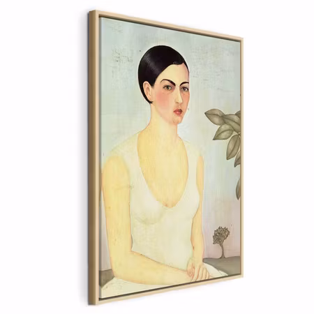 Canvastavla med ram - Frida kahlo the white lady