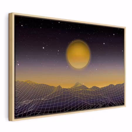 Canvastavla med ram - Futuristic landscape wide