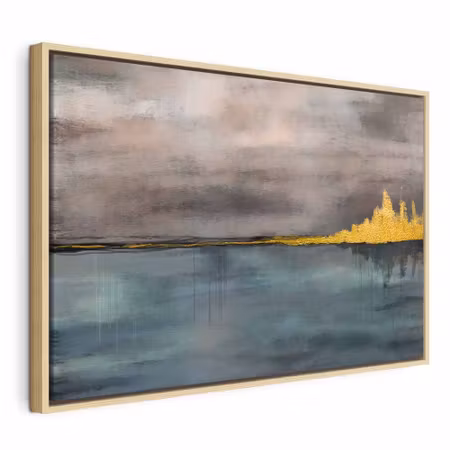 Canvastavla med ram - Golden city wide