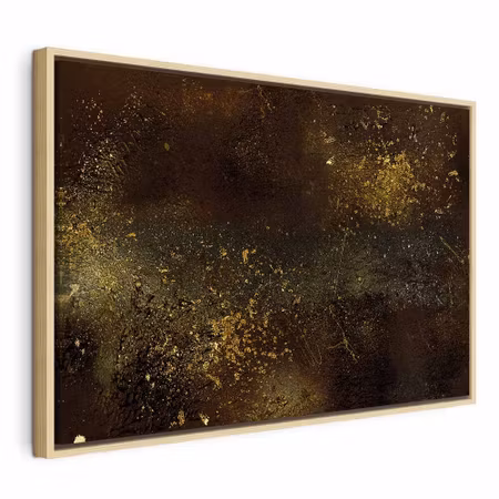 Canvastavla med ram - Golden constellation wide