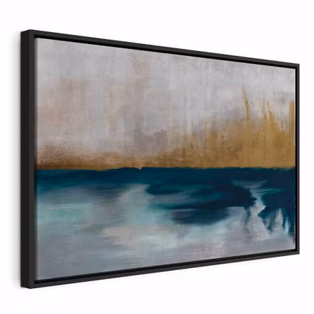 Canvastavla med ram - Golden grasses wide