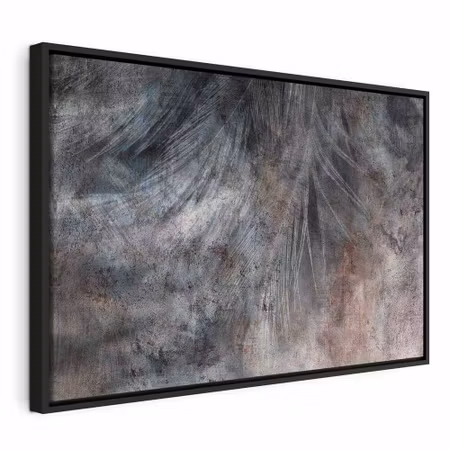 Canvastavla med ram - Grey feather wide
