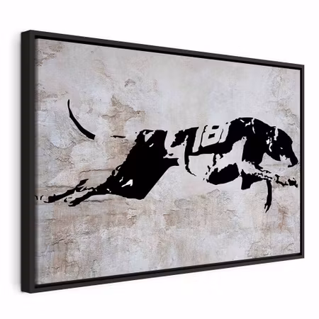 Canvastavla med ram - Greyhound race wide