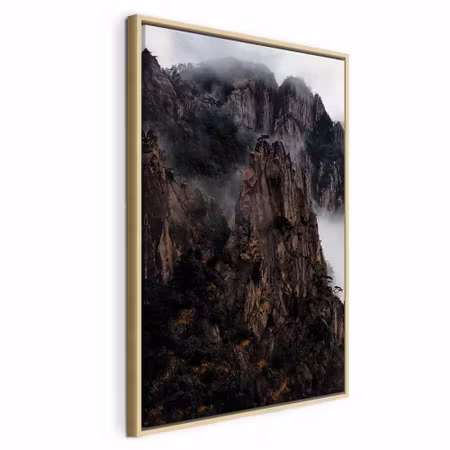 Canvastavla med ram - Heart of mountain landscape