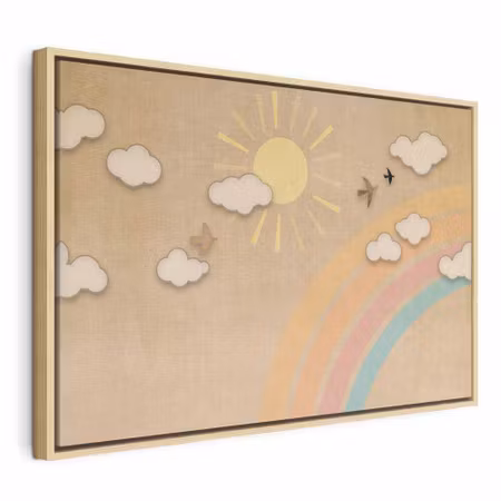 Canvastavla med ram - Holiday sky sunny day with a