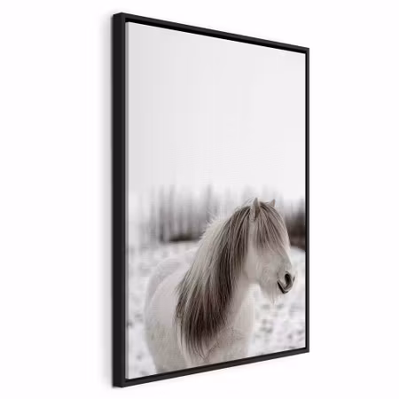 Canvastavla med ram - Horse mane vertical