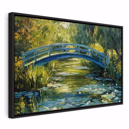 Canvastavla med ram - Impressionist bridge