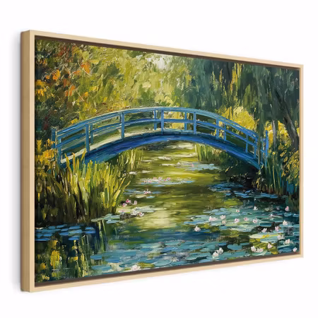 Canvastavla med ram - Impressionist bridge