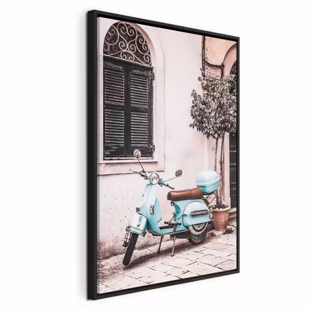 Canvastavla med ram - Iconic vespa vertical