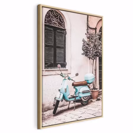 Canvastavla med ram - Iconic vespa vertical