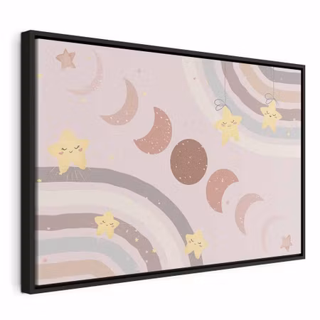 Canvastavla med ram - Joyful sky yellow cheerful