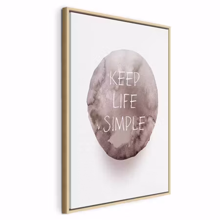 Canvastavla med ram - Keep life simple vertical