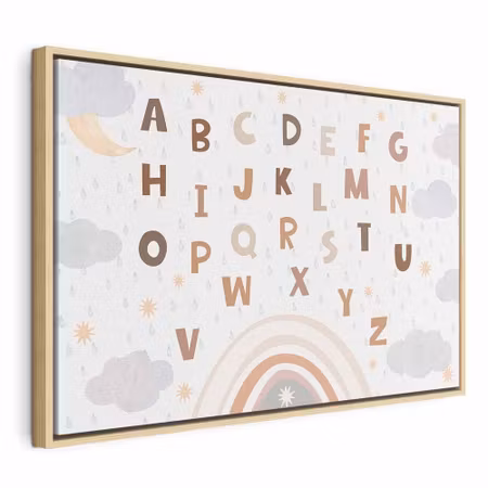 Canvastavla med ram - Letters above the rainbow