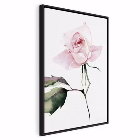 Canvastavla med ram - Lonely rose vertical