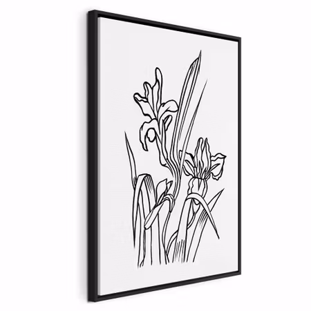 Canvastavla med ram - Love irises vertical