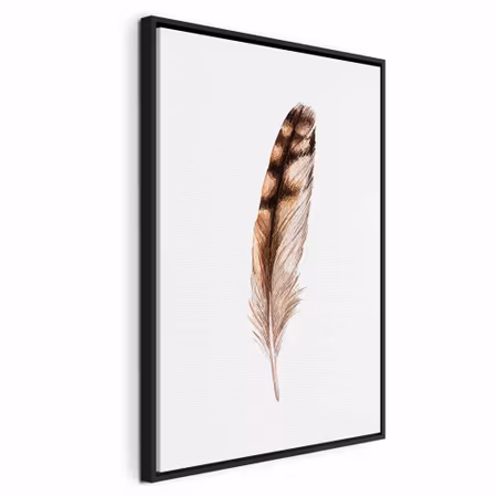 Canvastavla med ram - Magic feather vertical
