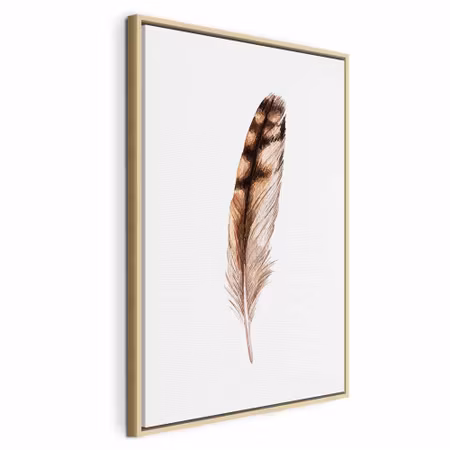 Canvastavla med ram - Magic feather vertical