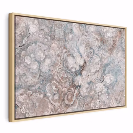 Canvastavla med ram - Marble flowers natural stone