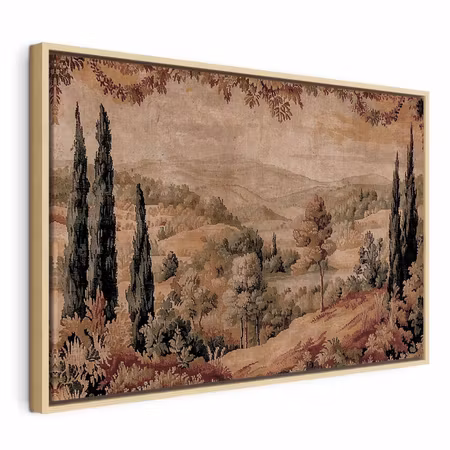Canvastavla med ram - Mediterranean landscape old