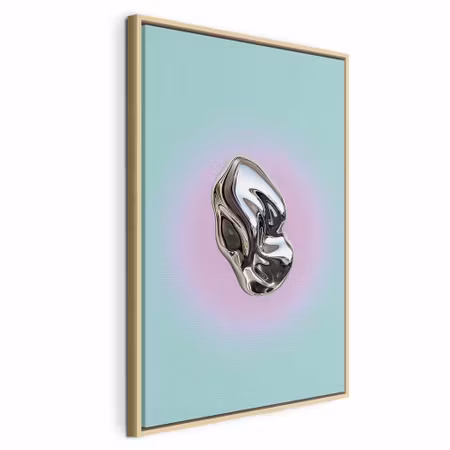 Canvastavla med ram - Metallic form abstract