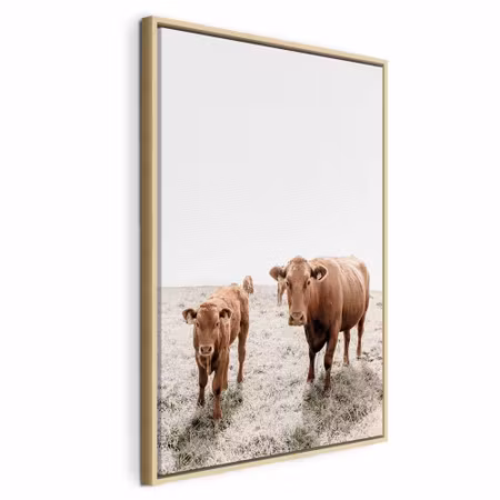 Canvastavla med ram - Mother and calf vertical