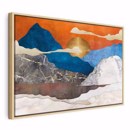 Canvastavla med ram - Mountain idyll wide