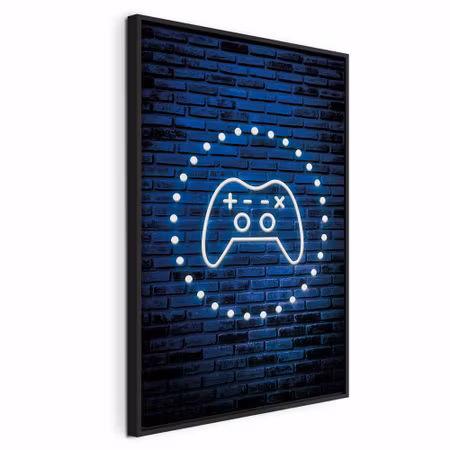 Canvastavla med ram - Neon gamepad