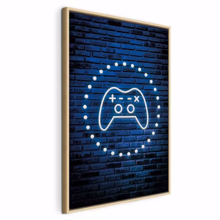 Canvastavla med ram - Neon gamepad