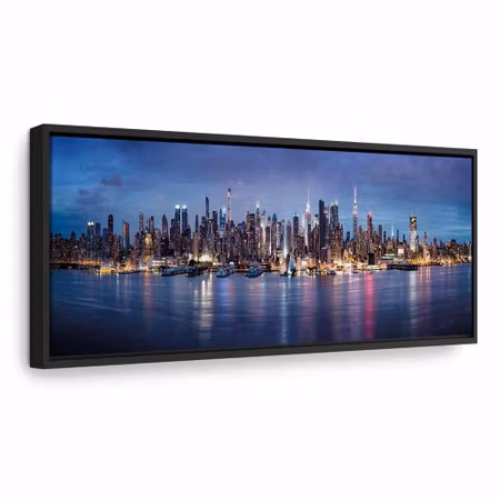 Canvastavla med ram - New york nights