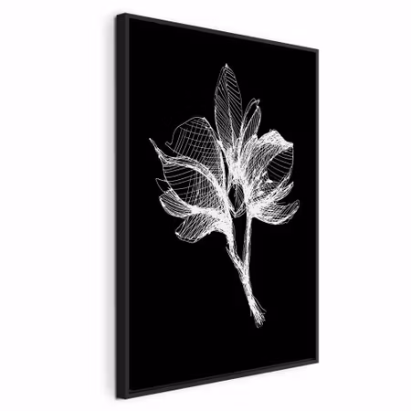 Canvastavla med ram - Night flower vertical
