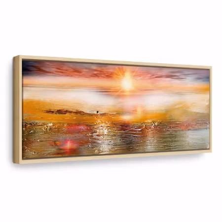 Canvastavla med ram - Orange sea