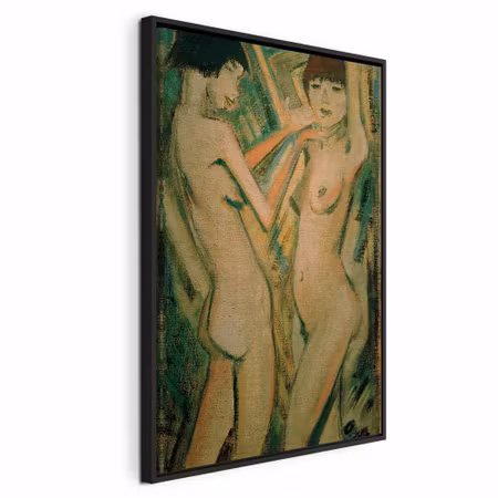 Canvastavla med ram - Otto mueller two girls