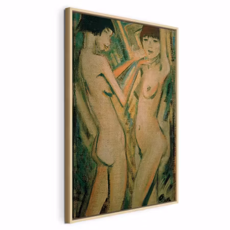 Canvastavla med ram - Otto mueller two girls