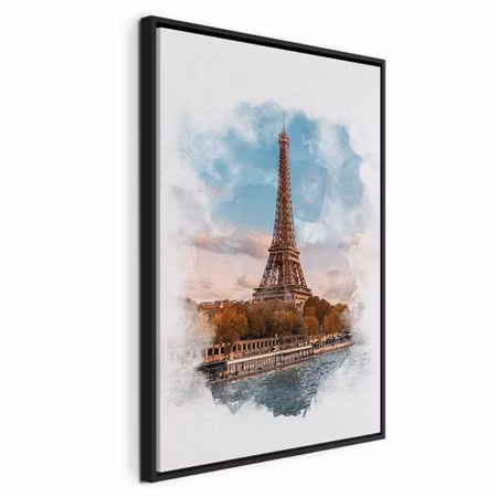 Canvastavla med ram - Paris view vertical
