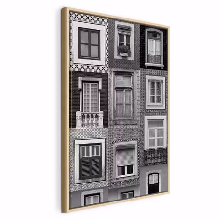 Canvastavla med ram - Patterned windows vertical